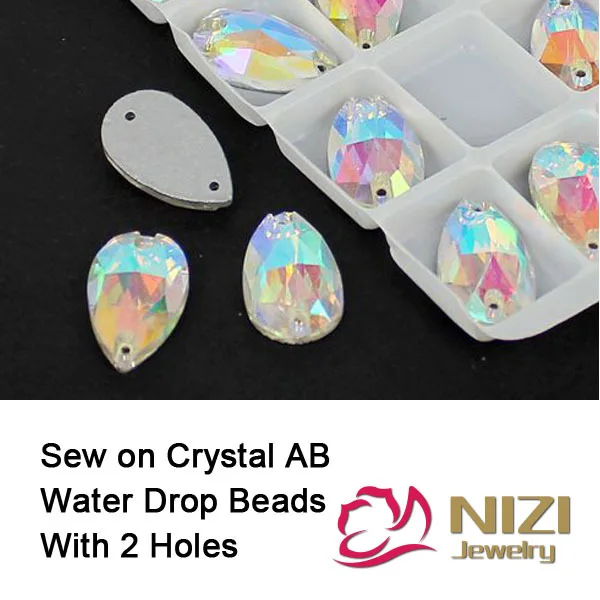 Пришивные бусины стеклянные 7x12 мм 10 5x18 13x22 16x25 17x28 22x38 мм|diy flatback|crystal abbeads water |