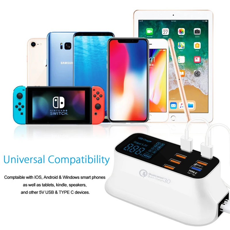 С несколькими usb портами Зарядное устройство концентратор Quick Charge 3 0 8 Порты и