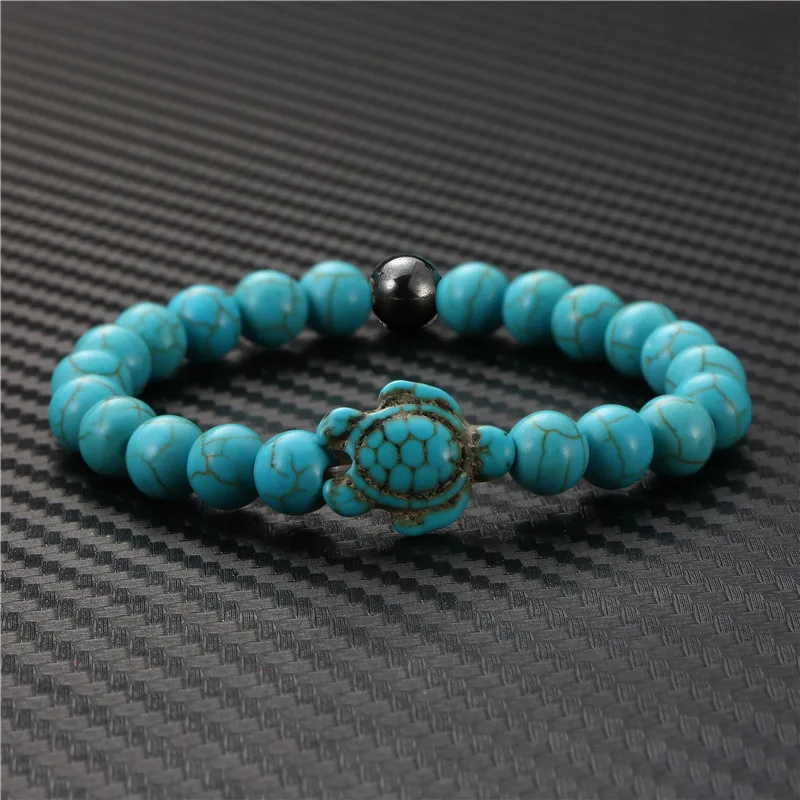 Натуральный камень Черный желчный бусины магнитные Черепаховые браслеты для