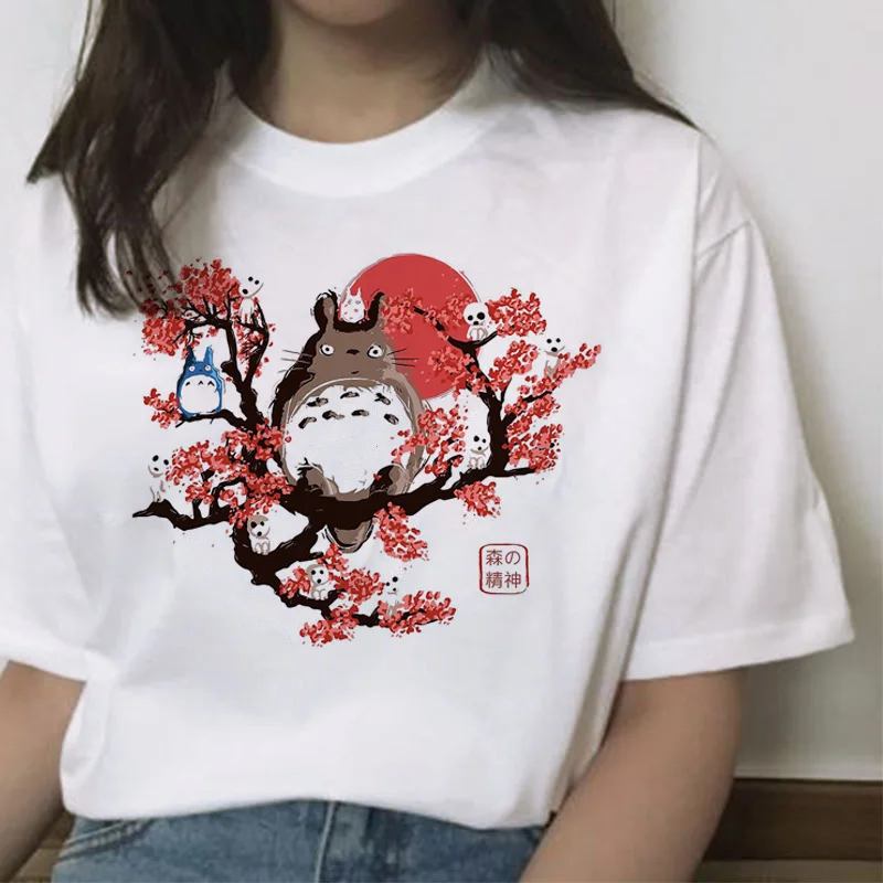 Женская футболка с японским мультипликационным принтом Харадзюку Miyazaki Hayao |