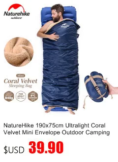 NatureHike сверхлегкий спальный мешок на половину груди 350 г, спальный мешок на утином пуху, спальный мешок для кемпинга, NH17S018-D