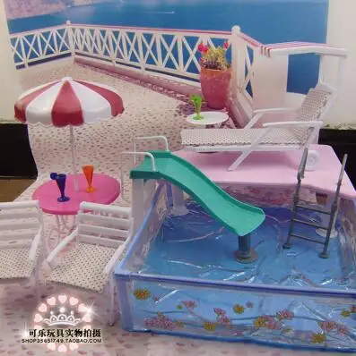 Оригинальный пляжный зонтик для принцессы Барби, стул, комплект мебели для летнего бассейна 1/6, кукла-Зонтик для шарнирной куклы, игрушка в подарок
