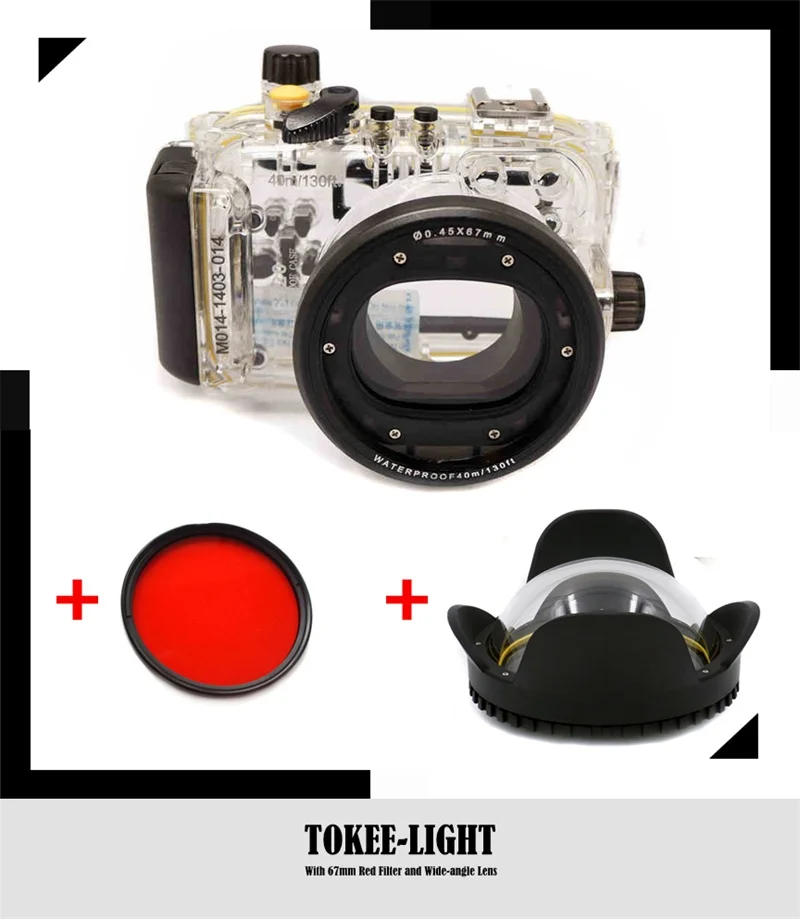 Водонепроницаемый чехол для подводного плавания камеры Canon S100 S110 S120 с красным