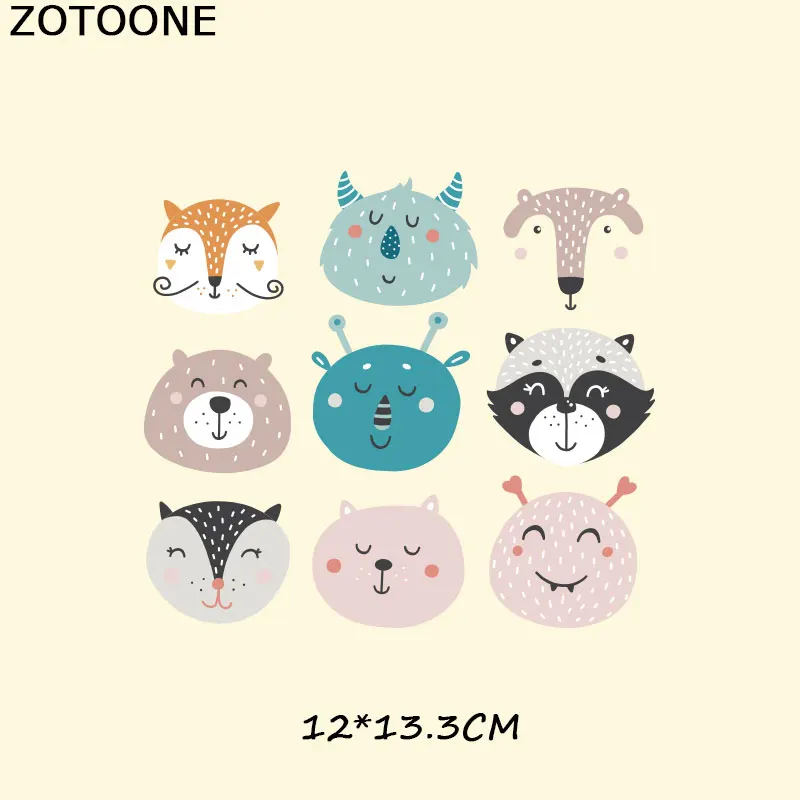 ZOTOONE Симпатичные нашивки с животными утюгом для одежды Детские футболки платья