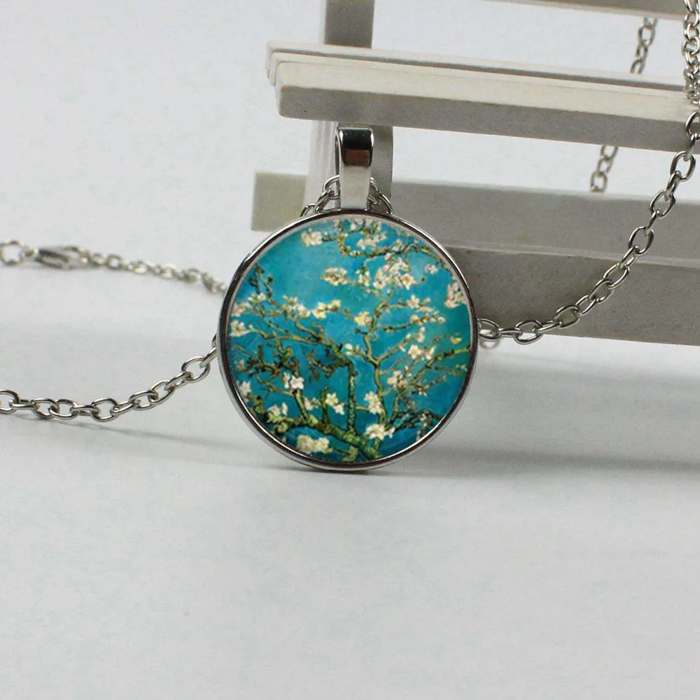 Ожерелье с подвеской в виде кабошона изображением Ван Гога | Украшения и