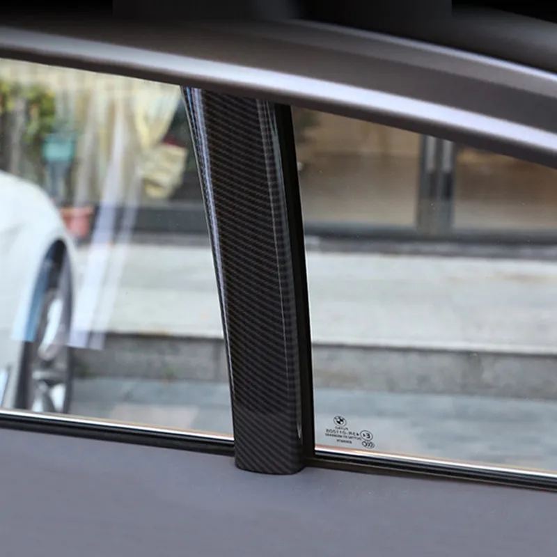 

Carbon Fiber Style Car Window C Column Trim Strips For BMW 5 Series G30 G38 2018 ABS 2pcs Interior Modified Decals