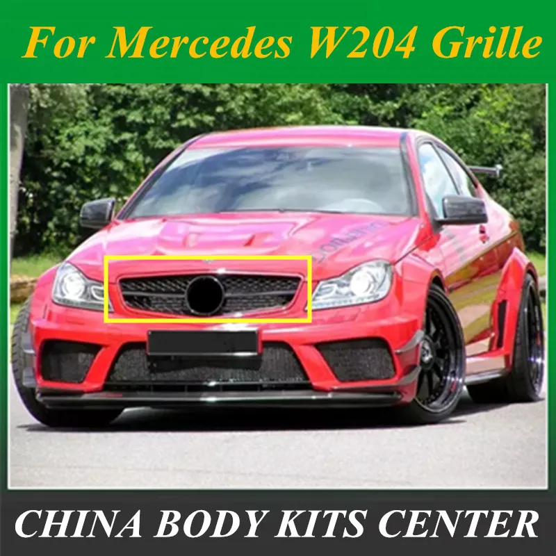 Автомобильная гоночная решетка для Mercedes Benz W204 2008 2014 C200 C300 C350 гриль с эмблемой хром