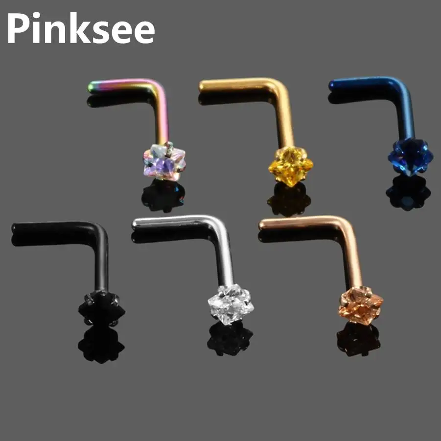 Кольцо для носа l-образной формы из нержавеющей стали | Украшения и аксессуары