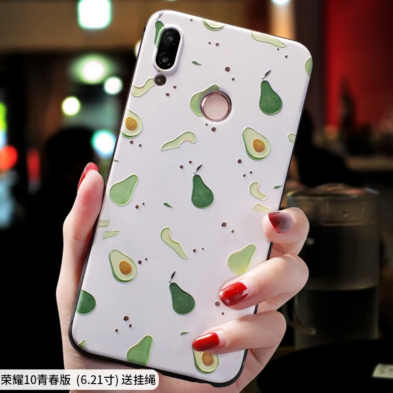 16 HONOR 10 LITE Honor20 мультяшный милый персиковый чехол с тиснением авокадо для huawei HONOR 20 PRO, V20, 20i, Honor 10, V10, 10 lite, 8x чехол-крышка - Цвет: 16 HONOR 10 LITE