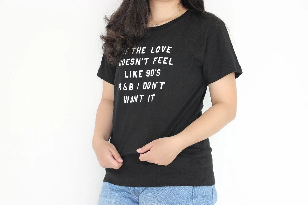 90s R &amp B Love футболка женская модная с короткими рукавами из 100% хлопка для девочек