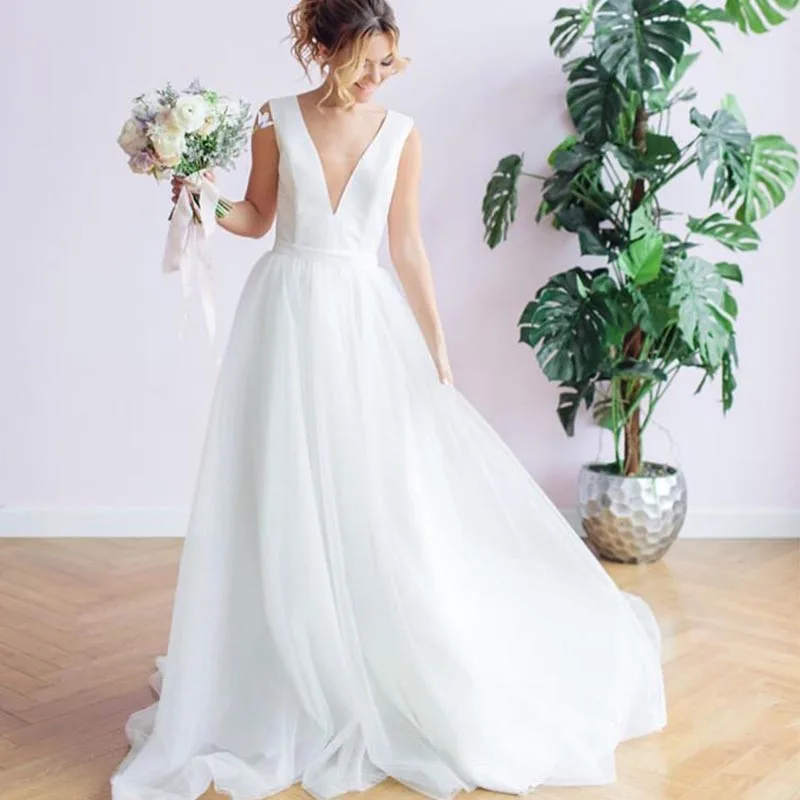 Vintage Princess A-line Wedding Dresses Cap Sleeves Appliques Beaded Bridal Dress Covered Button Sweep Train Vestido De Novia | Свадьбы и