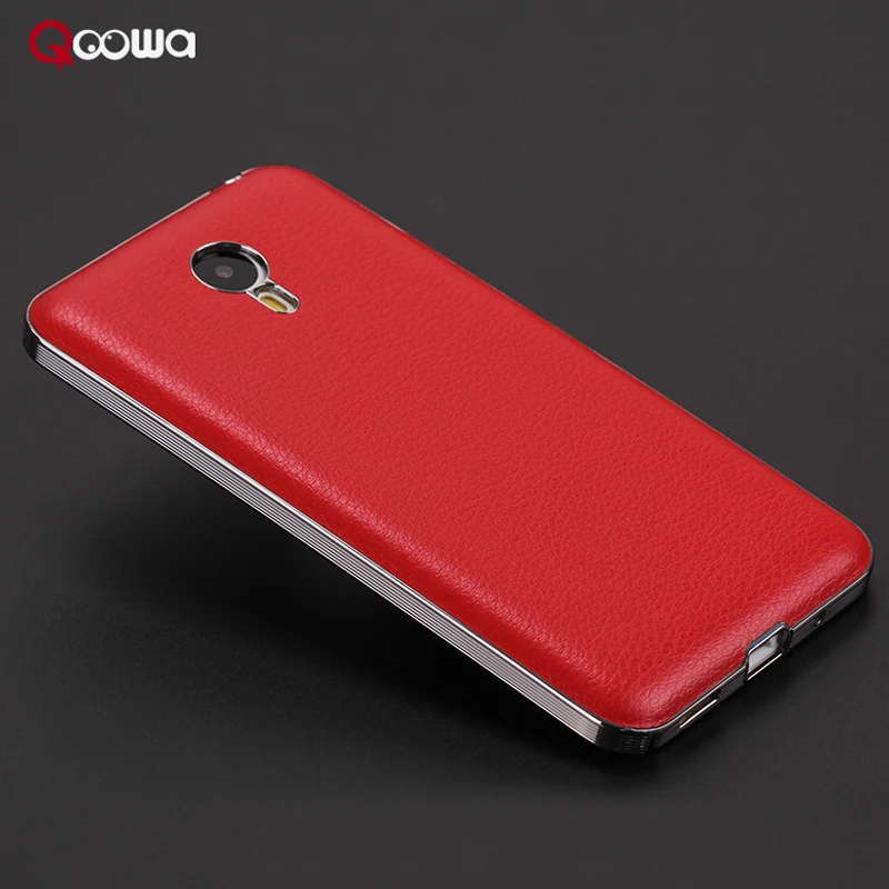 New arrival 7 Color Top Quality Luxury leather Back cover For meizu m2 note case with electroplate PC frame |