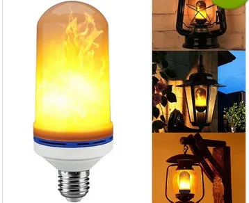 

E26 LED E27 Dynamic flickering Flame Effect Corn Bulb 9W 4 Modes Diode Emulation Creative Fire Lights Lamp AC85V-265V 2pcs