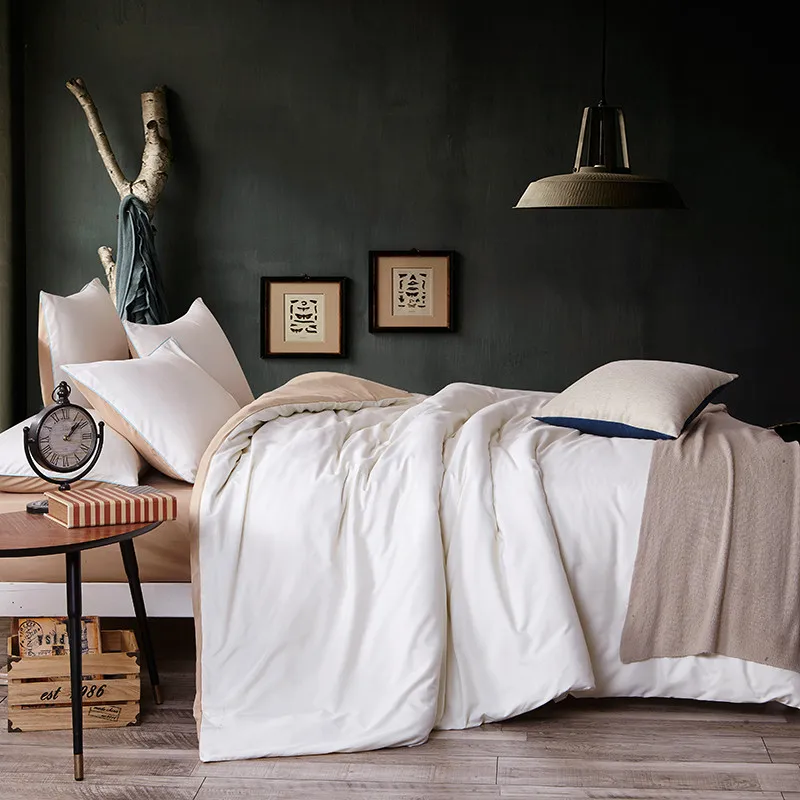 100% хлопок белый цвет верблюжьей шерсти AB поверхность сплошного постельного