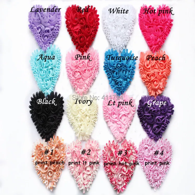 

32 yard/lot , 3'' shabby flowers , shabby chiffon heart , sweet heart , headband for valentines day