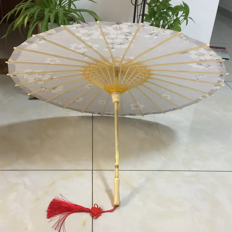 JIANGPANYUE ручной работы серый фон белый Сакура цветы бумажный зонтик китайский