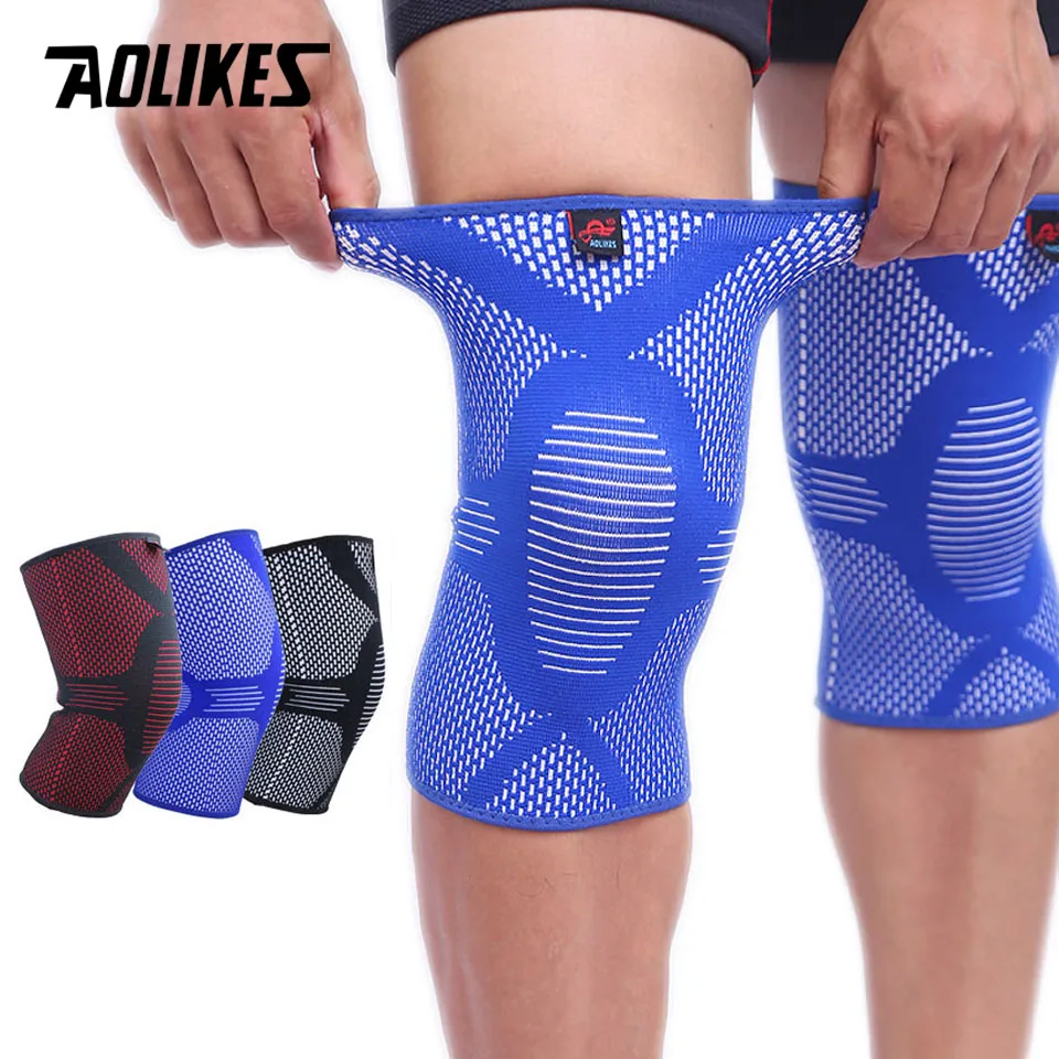 

AOLIKES 1PCS Knee Pads High Elasticity Sport Knee Support Guard Four Seasons Outdoor Sports Protector Kneepad Warm Relieve Joint