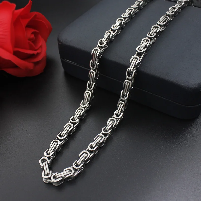 Цепочка мужская ручной работы из титановой стали модное простое ожерелье