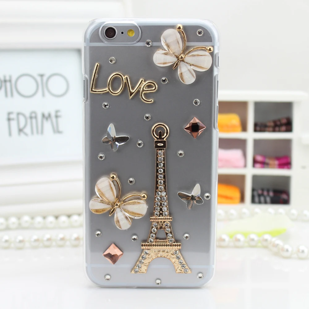Блеск Кристалл Rhinestone чехол для iPhone 7 Plus TPU + PC акрил DIY уникальный алмаз защитная