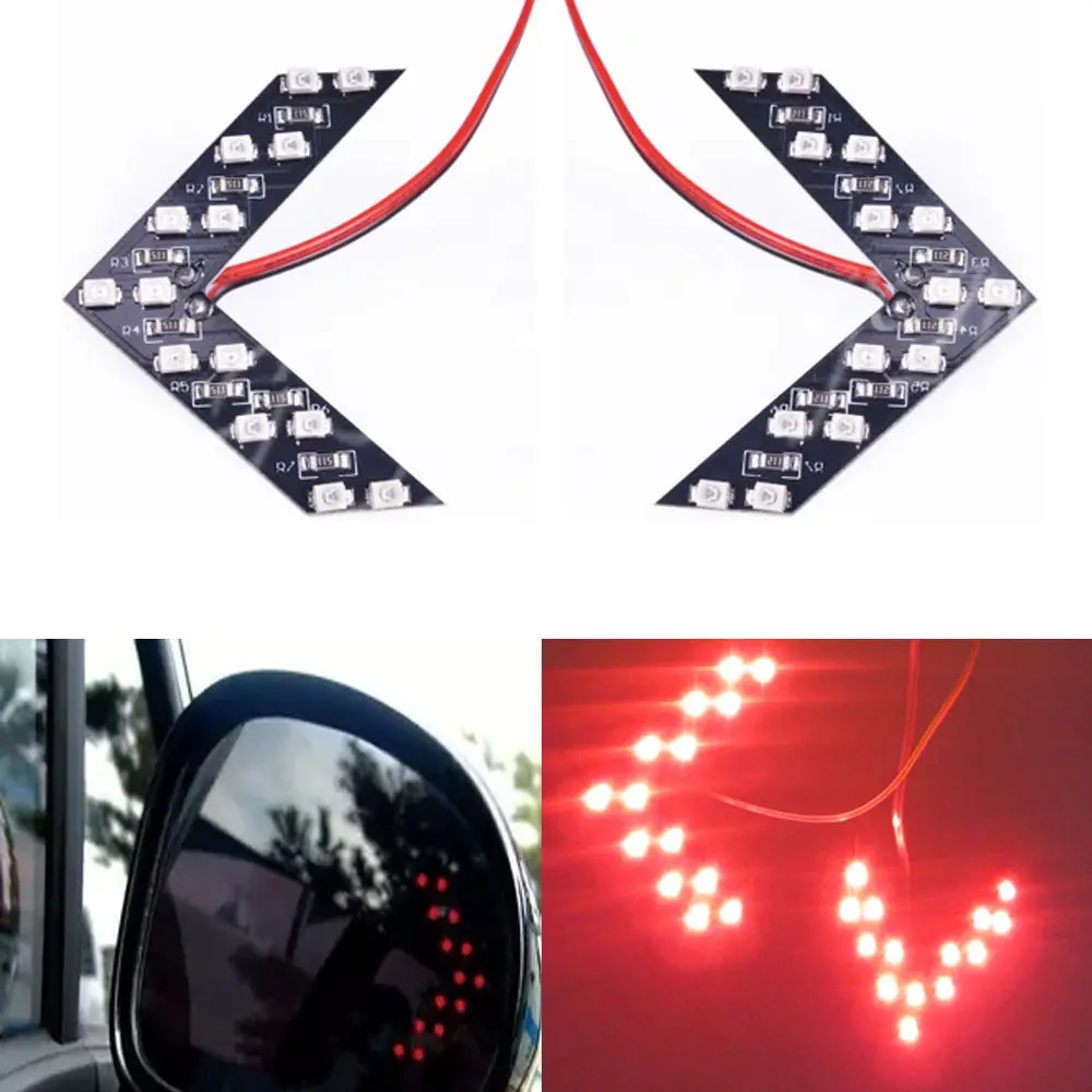 Крассветодиодный светодиодная стрелка для зеркала заднего вида 2x14 SMD|Сигнальная