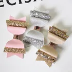 Новинка 15 шт.лот заколка для волос с милым бантом и блестками большого размера 10,5 см заколка для волос из искусственной кожи заколка для волос для девочек принц заколка для волос с бантом