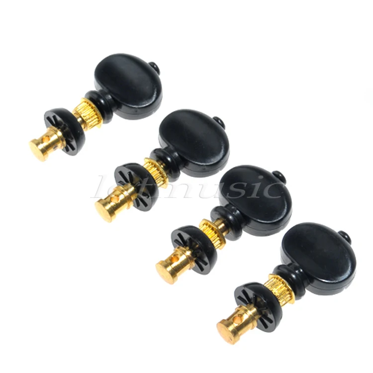 

Ukulele Tuning Pegs 4Pcs Black Gold Machine Heads Tuners For Friction Ukulele Strings
