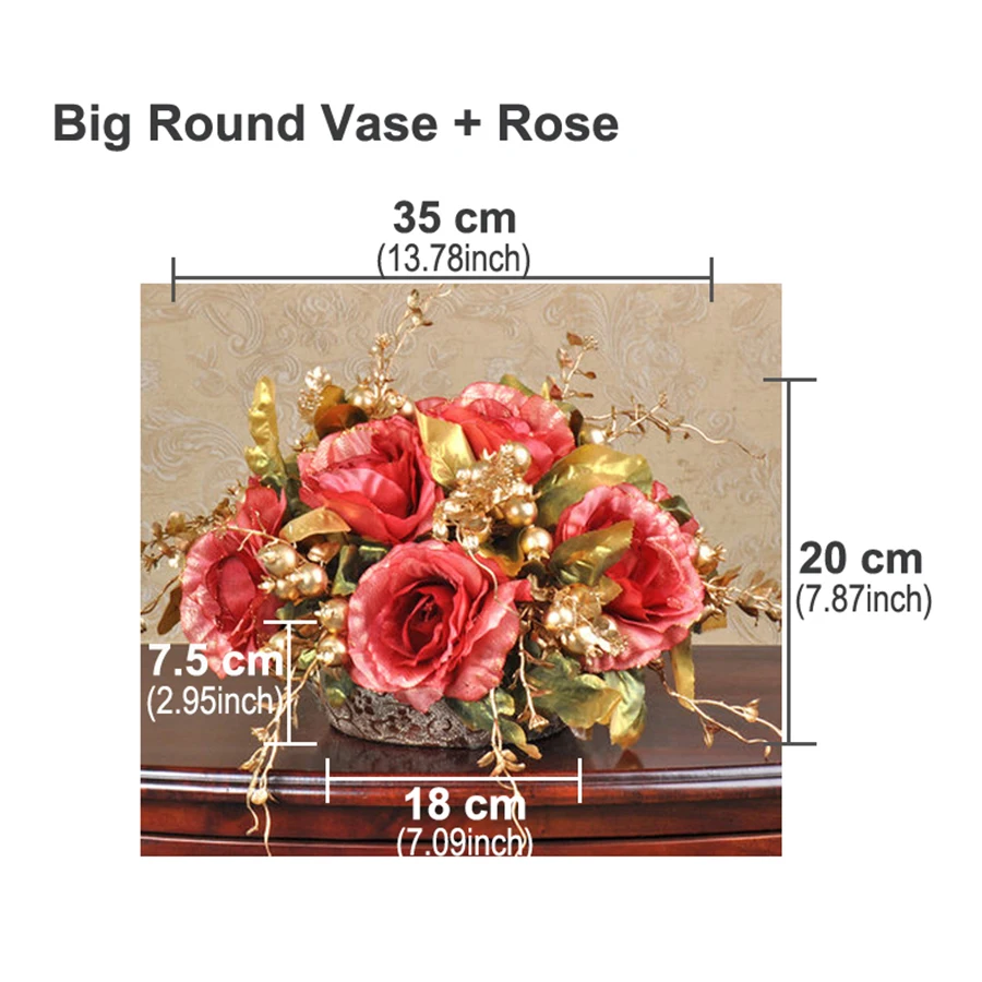 1 комплект искусственный цветок роза букет Европейский шар круглая Золотая
