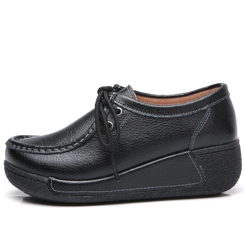 STQ 2020 осенние женские кроссовки на платформе Женская обувь из натуральной кожи