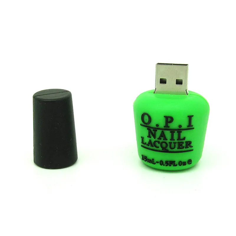 Красивая Женская мода usb флеш накопитель 64 ГБ 32 16 8 4 лак для ногтей модель карта