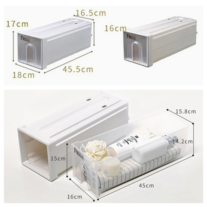 Комбинированный шкаф с выдвижными ящиками однослойный прозрачный пластиковый