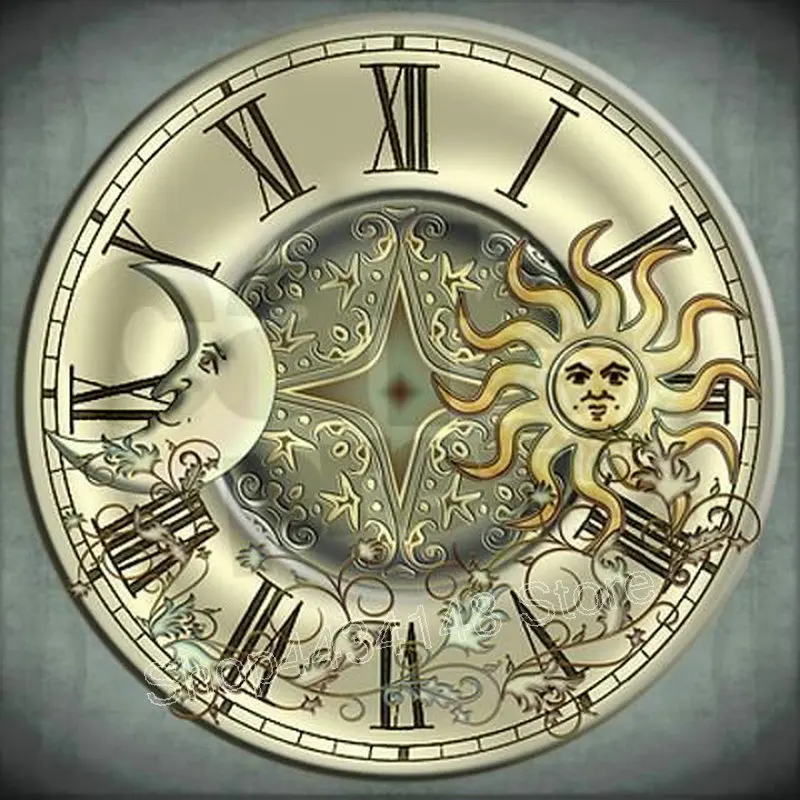 3D Алмазная картина Луна Солнечный свет настенные часы с крестиком мозаика стразы