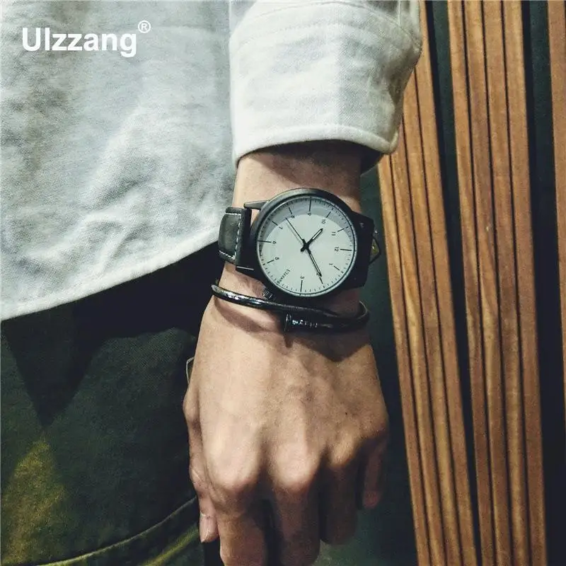 Оригинальные Ulzzang брендовые Модные Кожаные классические ударопрочные кварцевые