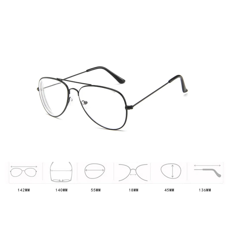Iboode для женщин и мужчин Близорукость Оптические очки по рецепту очки пилота оправа близорукий близорукость очки диоптрий-1,0 до-4,0