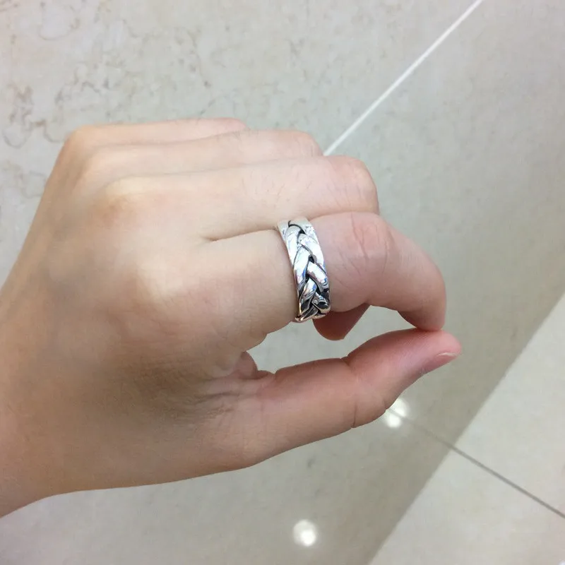 FNJ 925 пробы Серебряное кольцо anillos круглый S925 Тайский серебряные кольца для wo мужчин ювелирные изделия для мужчин большой размер