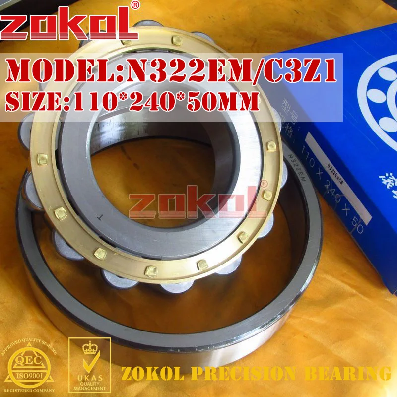 ZOKOL N322 E M C3Z1 подшипник N322EM C3Z1 3G2322EH/Z1 цилиндрический роликовый подшипник 110*240*50 мм