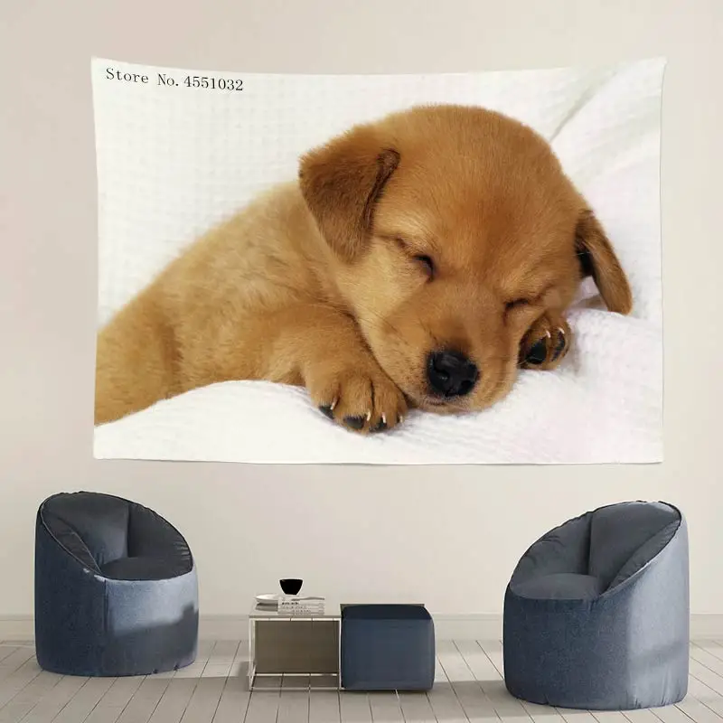 HD милая маленькая собачка гобелен домашний декор магазин на стену номера отеля