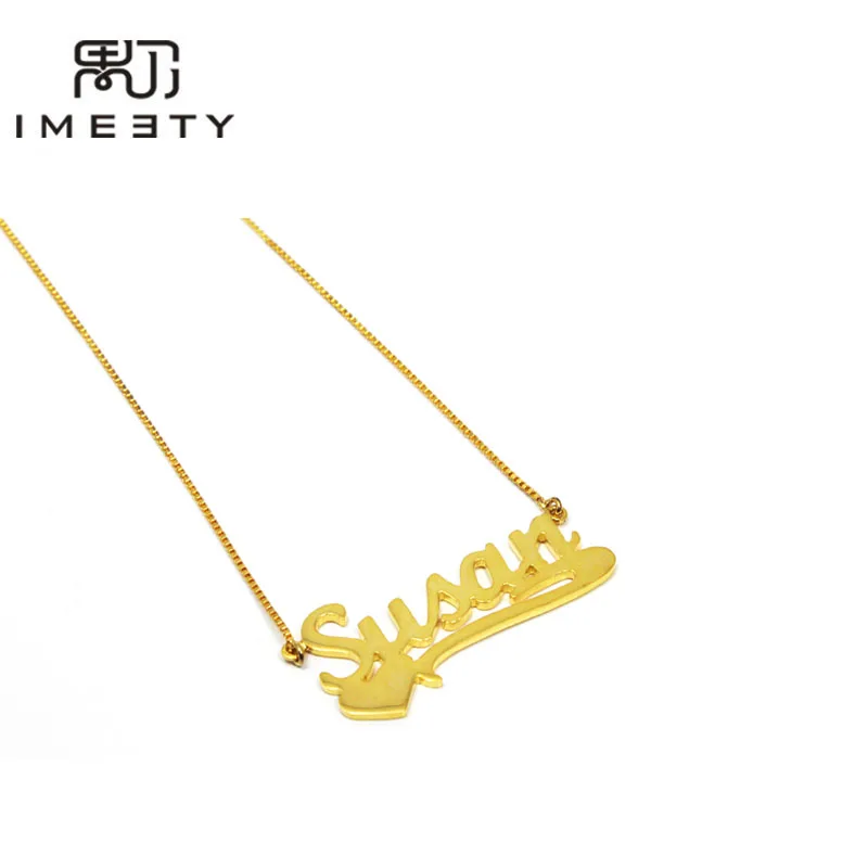 IMEETY персонализированное ожерелье амулеты с именами проволока изогнутое сердце