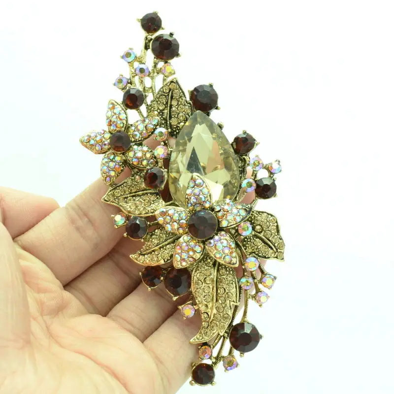 Модные ювелирные изделия винтажные броши в форме капли стразы Кристалл