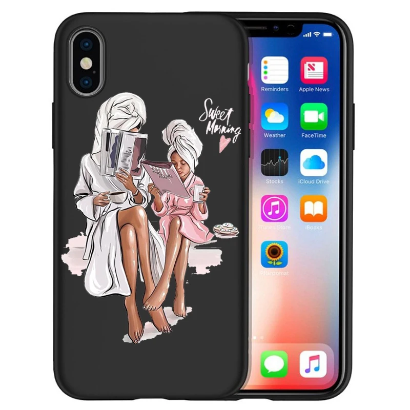 Чехол для iPhone X, модный, супер мама, девочка, для Iphone 5, 5S, 6, 6 S, 7, 8 Plus, X, XS, Max, XR, мягкий силиконовый чехол, Etui