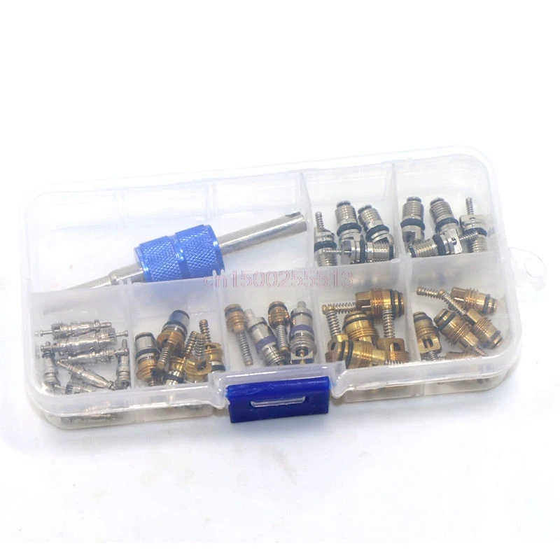 

39Pcs R12 R134A Car Air Conditioning A/C Tire Valve Stem Core Remover Tool Kit