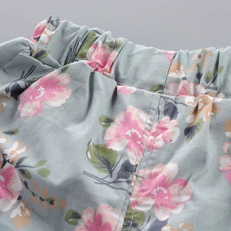 Летние комплекты одежды для девочек хлопковая футболка маленьких топы + шорты