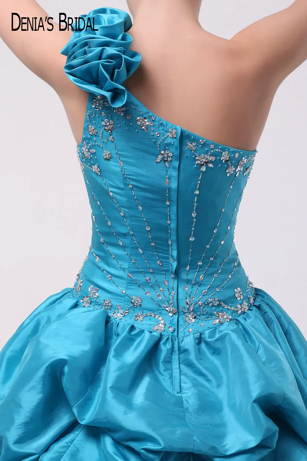 2017 Голубое Бальное Платье из Тафты вечерние платья с вырезом без бретелек