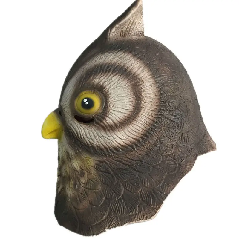 Латексная маска с милой совой полная голова хеллоуин животное птица минерала