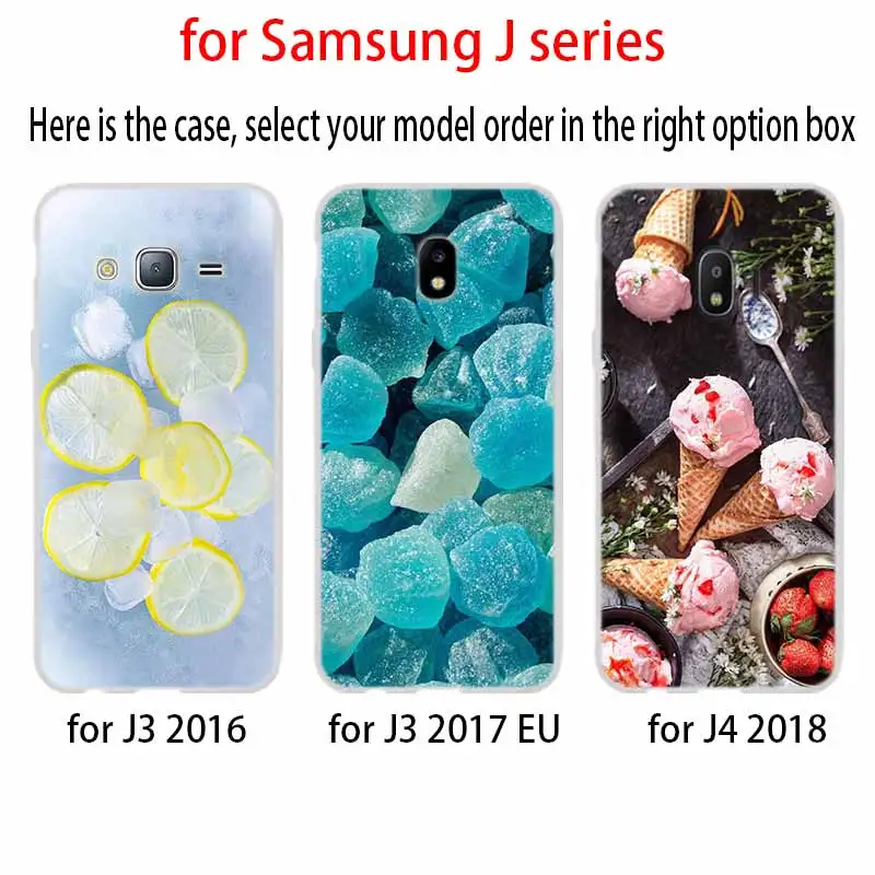 Fruit sugar ice strawberry For Phone Case Samsung Galaxy j6 J8 J7 J5 J3 J4 Plus 2018 2017 2016 J610 Prime Soft Silicone Coque | Мобильные