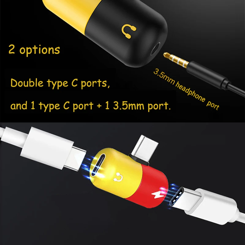 Адаптер с разъемом типа C разветвитель разделяет usb-c док-станция в аудио наушник
