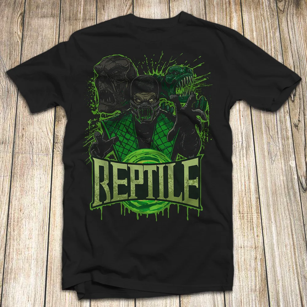 Mortal Kombat X Finish Him Reptile футболка Сделано в США Летняя мужская модная удобная
