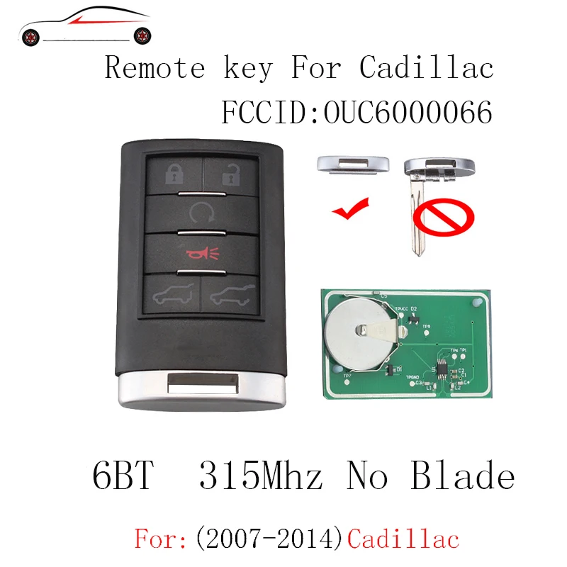 GORBIN 6Button Remote Start Keyless Entry Key for Cadillac Escalade ESV EXT 2007 2008 2009 2010 2011 2012 2013 2014 Original | Автомобили