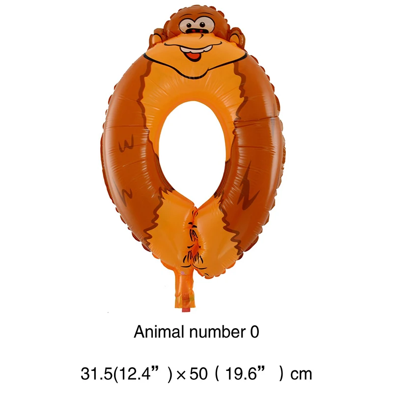Бесплатная доставка 1 шт. 16 дюймов воздушные шары с цифрами животных 0-9 фольга