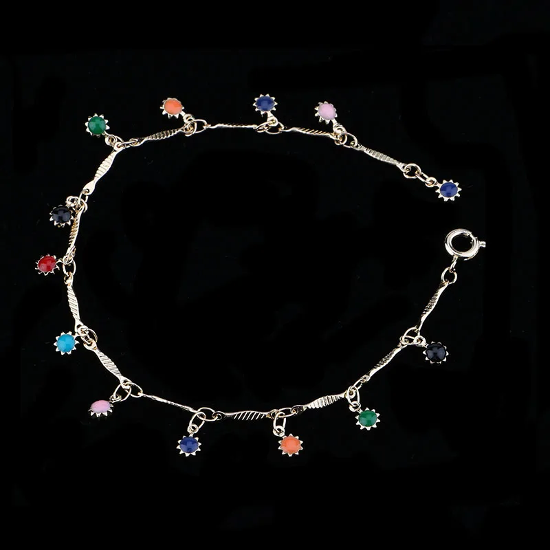 FORSEVEN браслеты золотого цвета для женщин цветной горный хрусталь Подсолнух капля