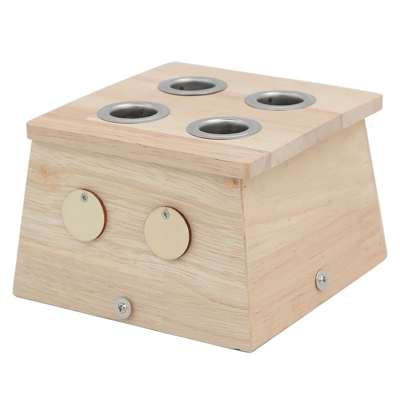 Four Holes Бамбуковая мокса-горелка прижигание коробка иглоукалывание ролик палка держатель шеи руки тела акупунктурный массаж прижигание терапия устройство - Цвет: Four Holes